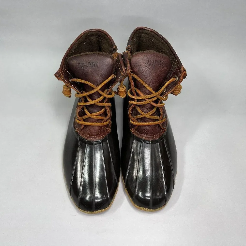 Sperry Women's Size 7.5 Saltwater Brown Leather Duck Boots‎